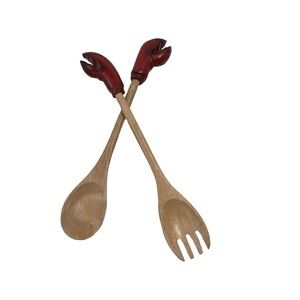 Hand Carved Wooden Lobster Claw Salad/Food Server